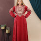 GLB_2 — Red embroidered maxi dress with back tie front view, 1: 60–85 kg; 2: 85–120 kg (Red)
