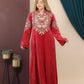 GLB_2 — Red embroidered maxi dress with back tie sleeve view, 1: 60–85 kg; 2: 85–120 kg (Red)