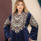 GLB_2 — Navy embroidered maxi dress with back tie bodice detail, 1: 60–85 kg; 2: 85–120 kg (Navy)