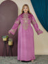 GLB_7 — Pink ornamental embroidered tie-back maxi dress front view, 1: 60–85 kg; 2: 85–120 kg (Pink)