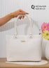 Ha1609 — White textured tote bag front, 30 × 23 (White)