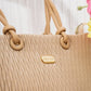 Ha1609 — Tan textured tote bag detail, 30 × 23 (Tan)