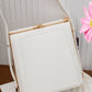 HA410 — White frame clasp shoulder bag front, 23 × 21 (White)