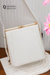 HA410 — White frame clasp shoulder bag front, 23 × 21 (White)