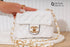 Ha48 — White mini quilted chain bag front, 16 × 12 (White)