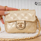 Ha48 — Gold mini quilted chain bag front, 16 × 12 (Gold)