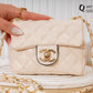 Ha48 — Cream mini quilted chain bag front, 16 × 12 (Cream)