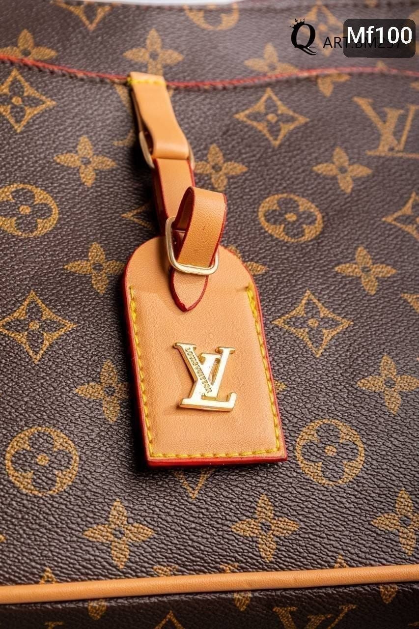 MF100 — Brown and Tan patterned shoulder bag detail (Brown and Tan)