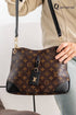 MF100 — Brown and Black patterned shoulder bag front (Brown and Black)