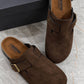 Mh297 — Brown buckle clogs pair view, 37, 38, 39, 40, 41 (Brown)