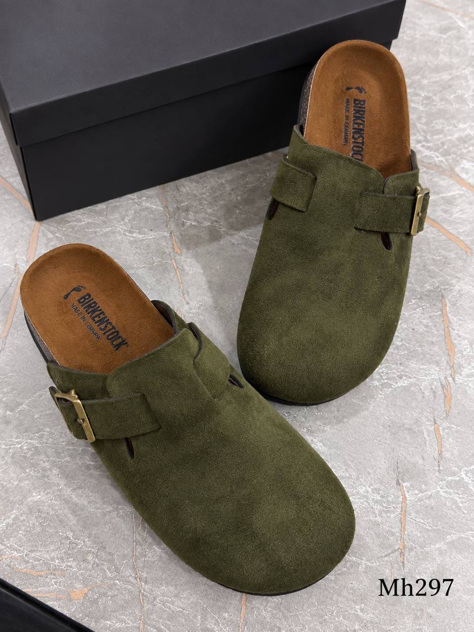 Mh297 — Olive buckle clogs pair view, 37, 38, 39, 40, 41 (Olive)
