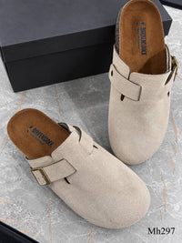 Mh297 — Beige buckle clogs pair view, 37, 38, 39, 40, 41 (Beige)