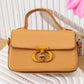 Ms508 — Tan chain-detail top-handle handbag front, 20 × 12 (Tan)
