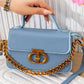 Ms508 — Light Blue chain-detail top-handle handbag front, 20 × 12 (Light Blue)
