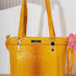 MZ137 — Mustard textured shoulder tote front, 24 × 29 (Mustard)