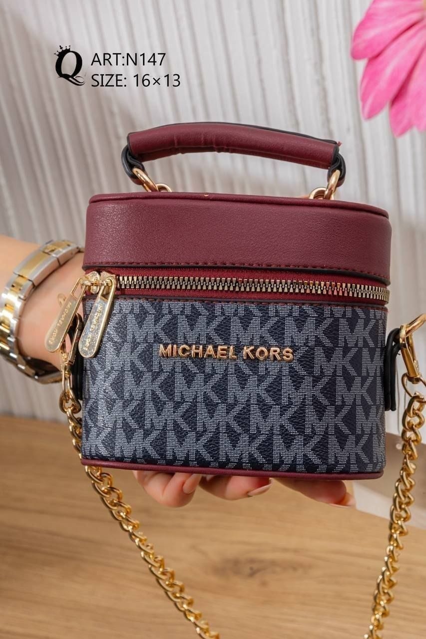 N147 — Burgundy patterned mini box handbag front, 16 × 13 (Burgundy)