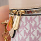N147 — Beige patterned mini box handbag zip detail, 16 × 13 (Beige)