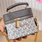 N147 — Grey patterned mini box handbag front, 16 × 13 (Grey)