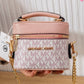 N147 — Pink patterned mini box handbag front, 16 × 13 (Pink)