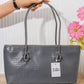 N149 — Grey woven-pattern shoulder tote front, 38 × 21 (Grey)