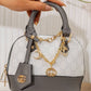 N151 — Grey and White mini patterned handbag front, 19 × 15 (Grey and White)