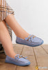N2379 — Light Blue chain and bow loafers side view, 37, 38, 39, 40, 41 (Light Blue)