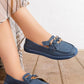 N2379 — Blue chain and bow loafers side view, 37, 38, 39, 40, 41 (Blue)