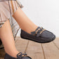 N2379 — Dark Grey chain and bow loafers side view, 37, 38, 39, 40, 41 (Dark Grey)