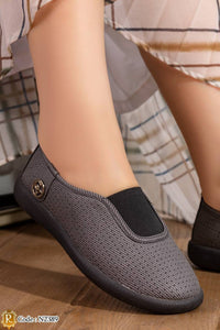 N2389 — Dark Grey textured slip-on shoes close-up, 37, 38, 39, 40, 41 (Dark Grey)