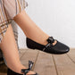 N2434 — Black ribbon bow ballet flats side view, 37, 38, 39, 40, 41 (Black)