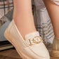 N2450 — Beige metal detail loafers front view, 37, 38, 39, 40, 41 (Beige)