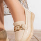 N2450 — Beige metal detail loafers side view, 37, 38, 39, 40, 41 (Beige)