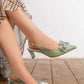 N2470 — Mint floral slingback heels worn view, 37, 38, 39, 40, 41 (Mint)