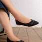 N2539 — Black pointed flats with gold-tone detail pair view, 37, 38, 39, 40, 41 (Black)