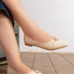 N2539 — Beige pointed flats with gold-tone detail pair view, 37, 38, 39, 40, 41 (Beige)