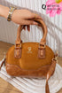RT138 — Tan dome top handle bag front, 22 × 15 (Tan)