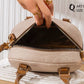 RT138 — Cream and Tan dome top handle bag interior, 22 × 15 (Cream and Tan)