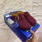 SHZ_1 — Burgundy buckle slip-on clogs pair view, 37, 38, 39, 40, 41 (Burgundy)