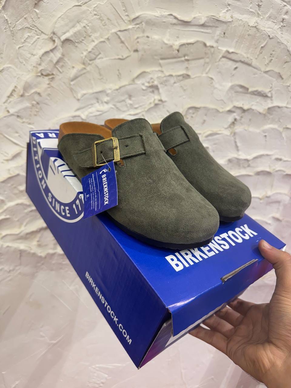 SHZ_1 — Olive buckle slip-on clogs pair view, 37, 38, 39, 40, 41 (Olive)