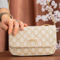 Wm08 — Beige patterned chain-strap bag front (Beige)