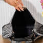 X199 — Grey patterned top-handle tote interior, 34 × 26 (Grey)