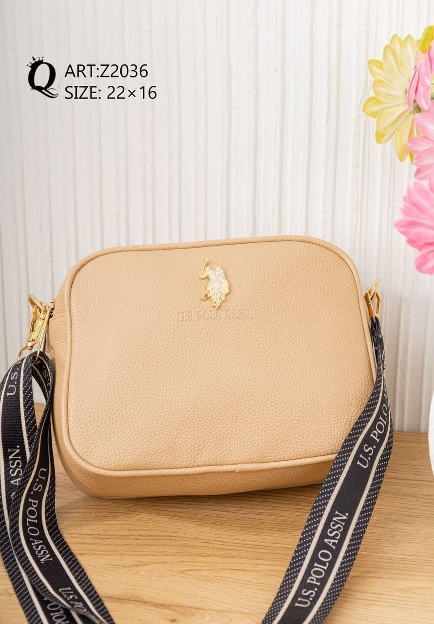 Z2036 — Beige crossbody bag, 22 × 16 (Beige)