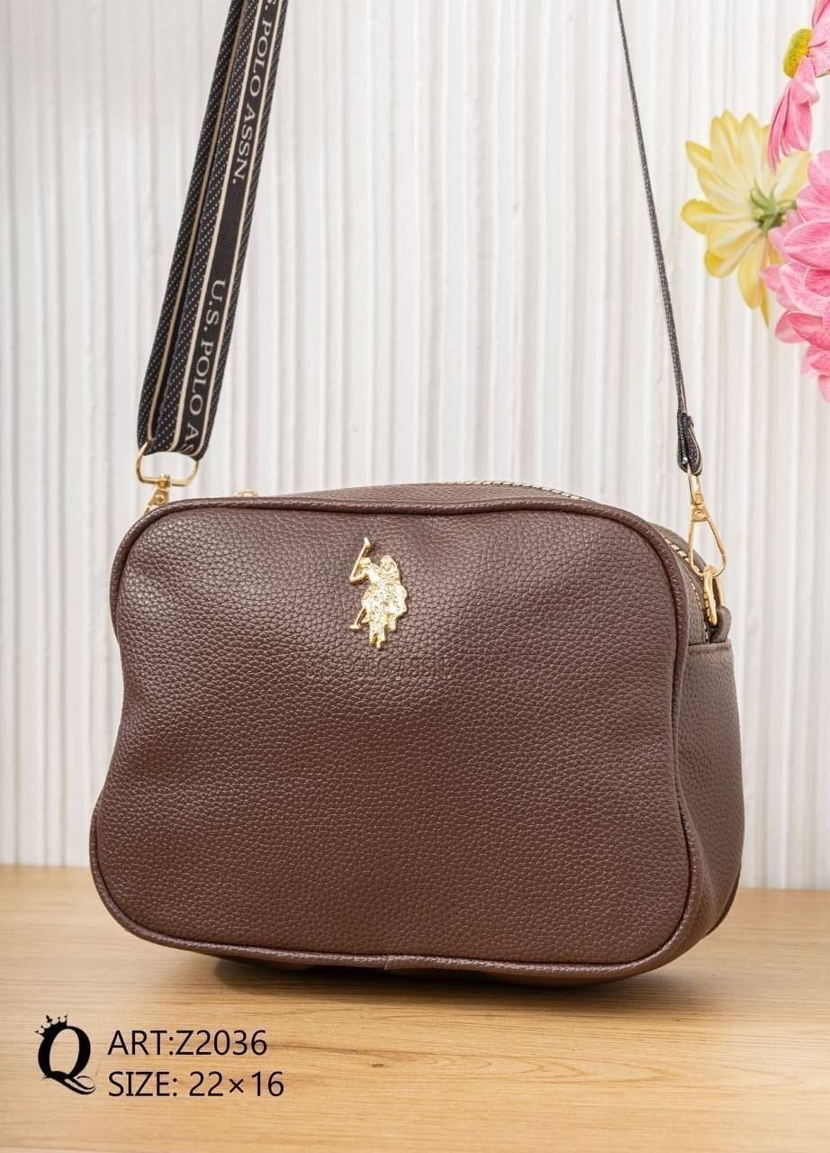 Z2036 — Brown crossbody bag, 22 × 16 (Brown)