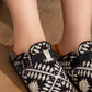 Z711 — Black / White geometric buckle clogs front view, 37, 38, 39, 40, 41 (Black / White)