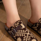 Z711 — Brown / Beige geometric buckle clogs front view, 37, 38, 39, 40, 41 (Brown / Beige)
